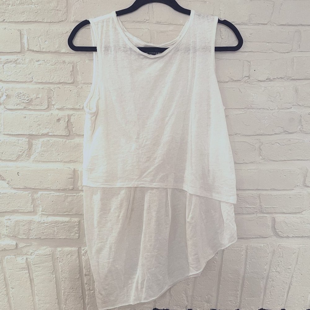 Rag & Bone Asymmetrical Burnout Cotton Tank S